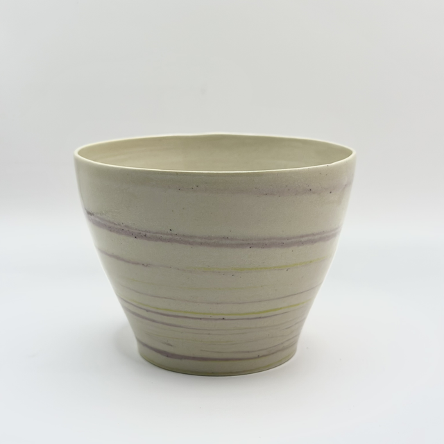 Bol artisanal en céramique – Café terre mélée taro matcha, pièce unique faite main