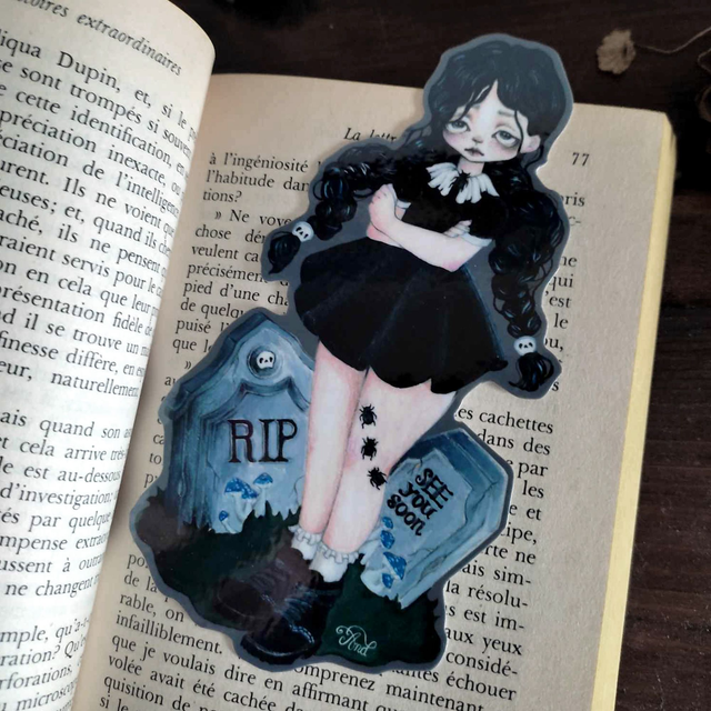 Bookmark ~ Gothic girl (Wednesday Addams inspiration)