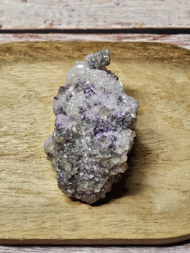Apophyllite, Purpurite &amp; Calcite micro rhomboédrique – 126 g