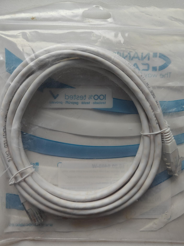 Valkoinen Cat6-verkkokaapeli 3m - NANOCABLE 