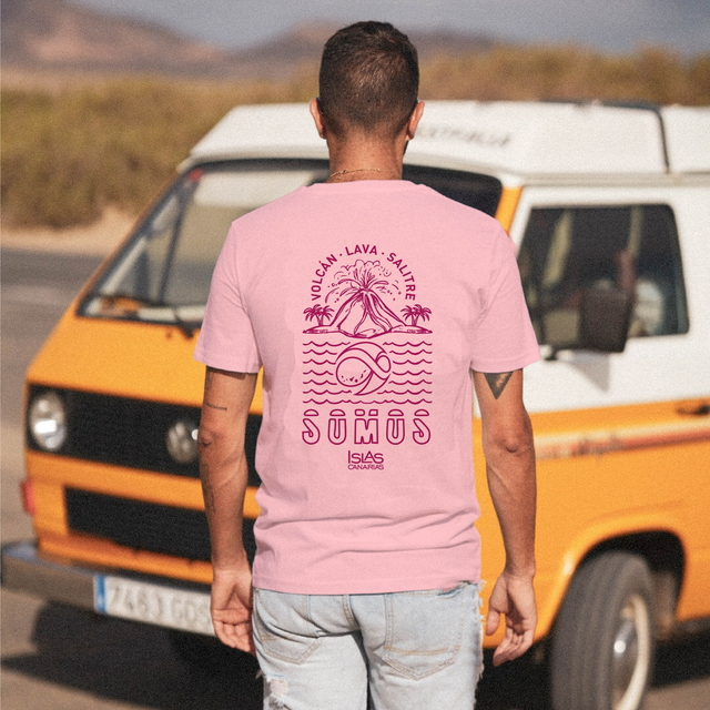 Camiseta volcán, lava, salitre rosa