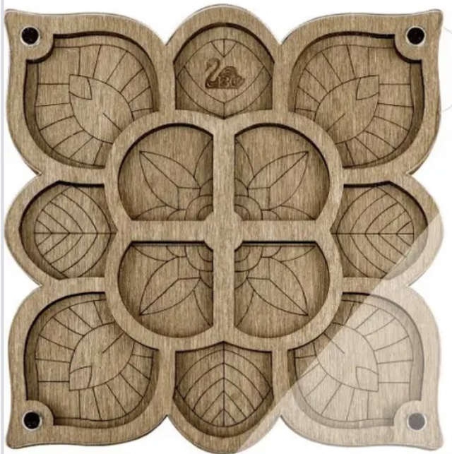 Wood Bead Box with lid and Needle Magnet, Flower Bead Supply Storage