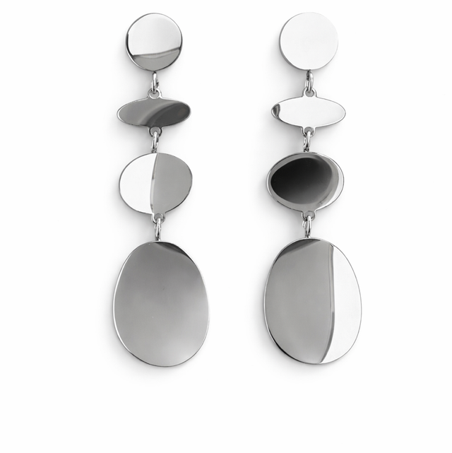 Pendientes acero plateado 