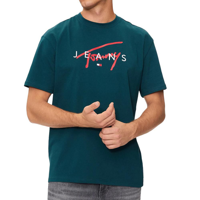 T-shirt vert Tommy Jeans DM0DM19683 CWG