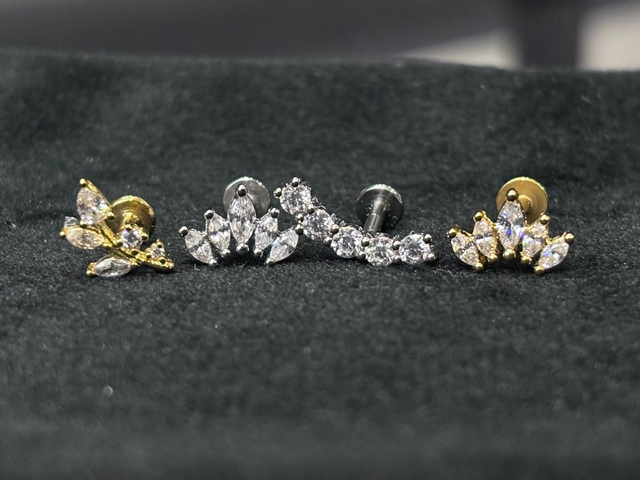 Labret Acciaio Chirurgico con Brillante Decorato