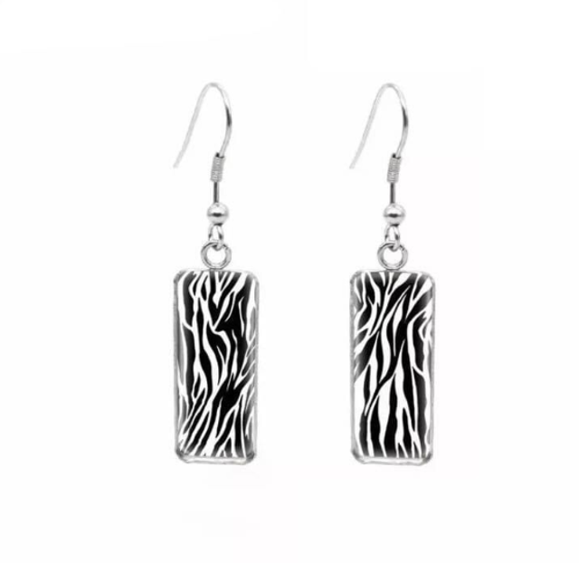 Zebra Print Drop Earrings