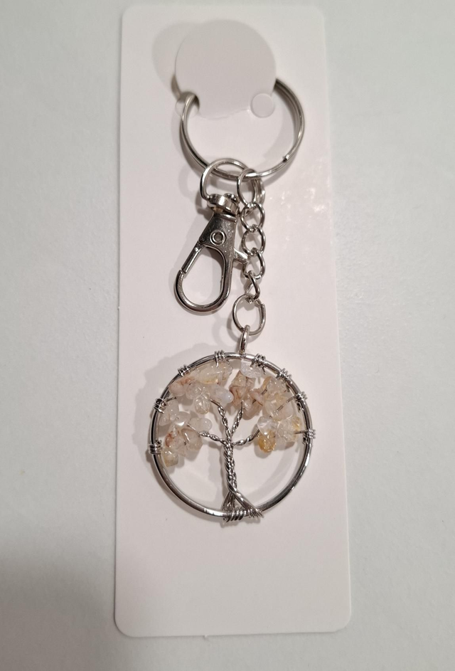 Quartz Tree of Life keyring charm 