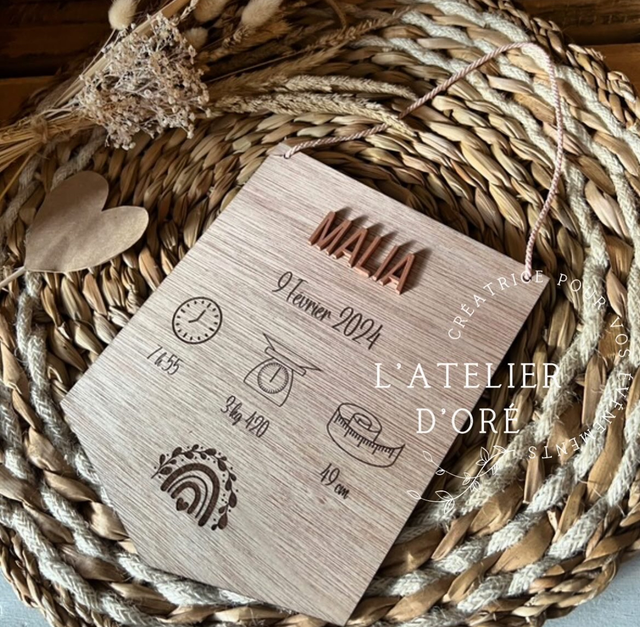 Plaque naissance personnalisée