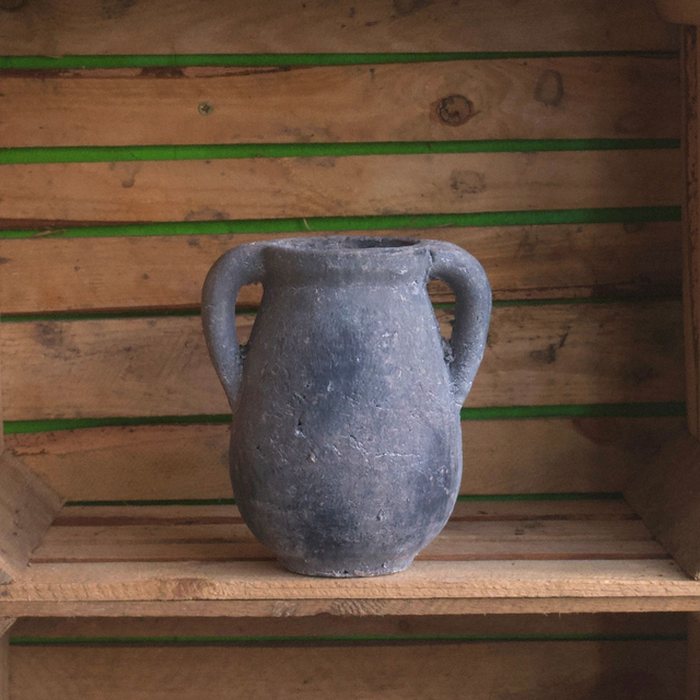 Double Handled Stoneware Vase 