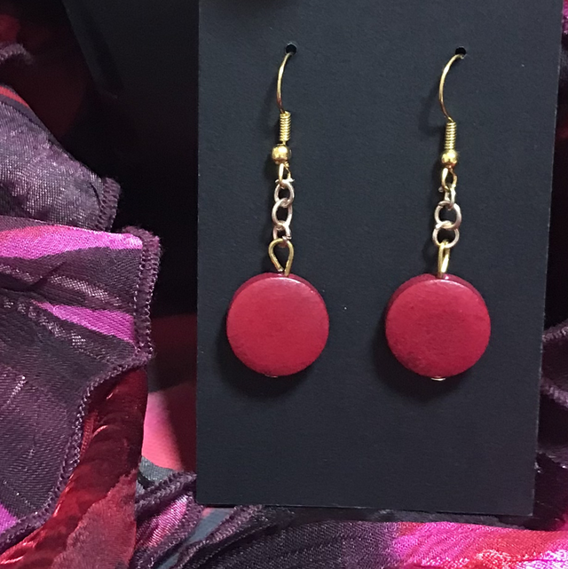 Burgundy Dangling Earrings- BDE10