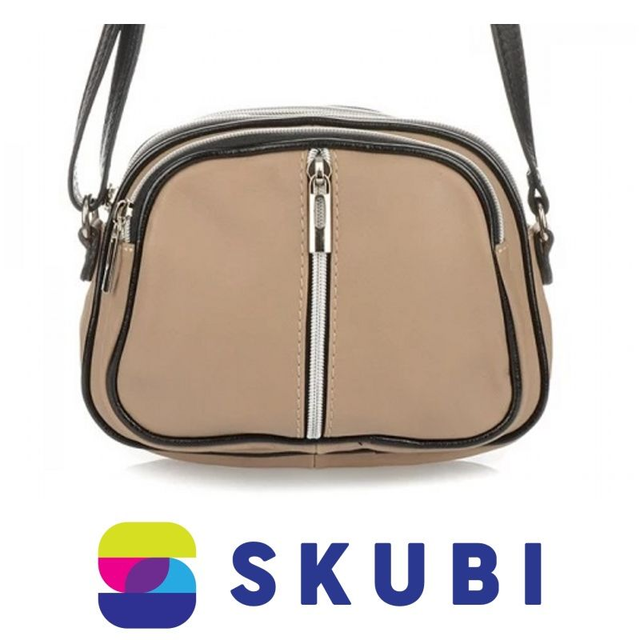 Vera Pelle K53 Dámská kožená crossbody kabelka béžová