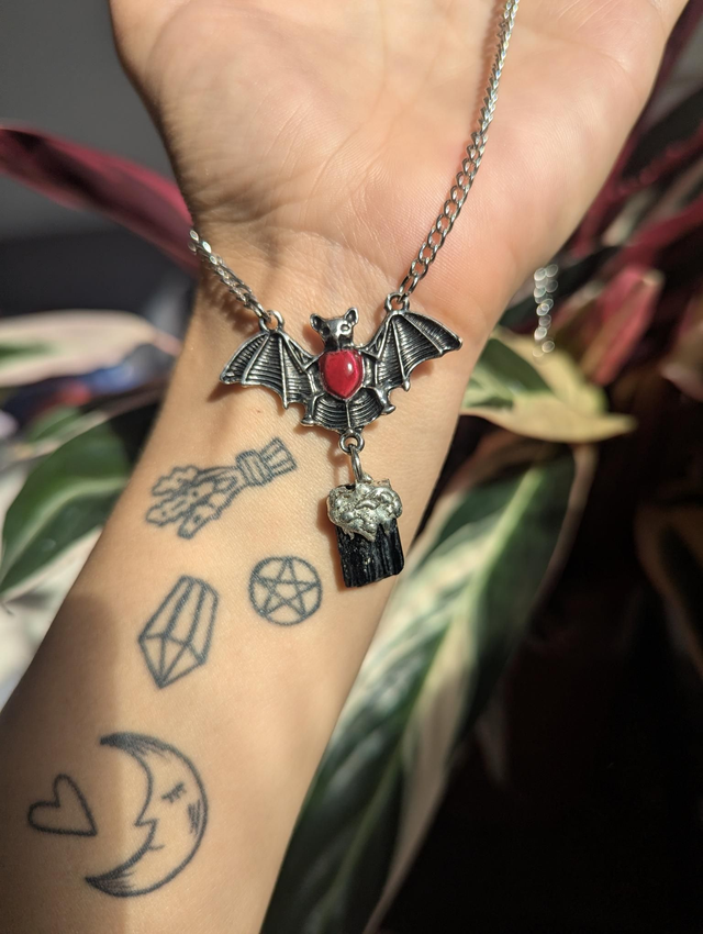 Bat and black tourmaline 
