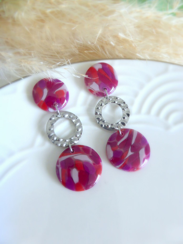 Boucles d'oreilles 3 cercles - Murmures d'automne
