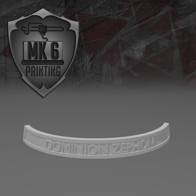 Dominion Zephon Nameplate (40mm)
