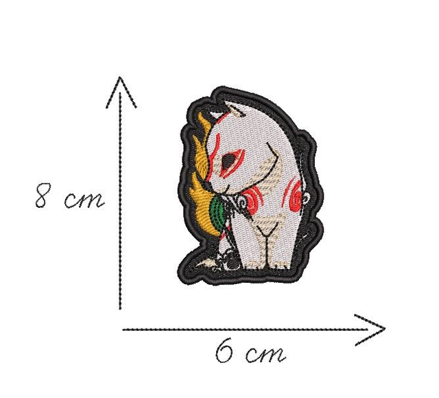 Okami patch brodé thermocollant ou à coudre