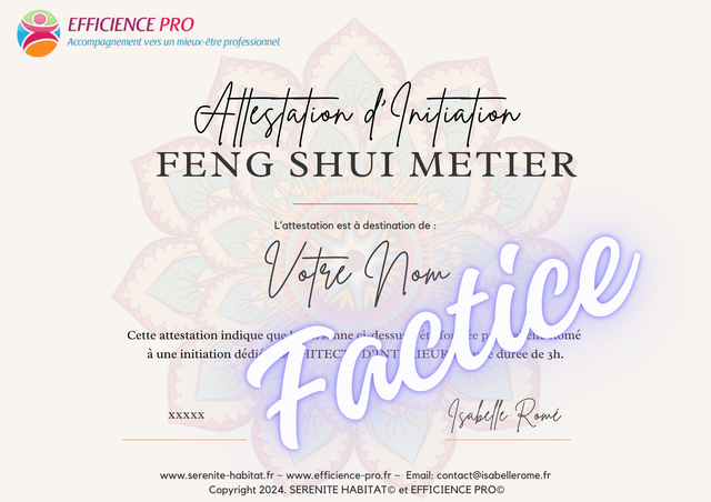 Atelier Initiation Feng Shui pour les PRO