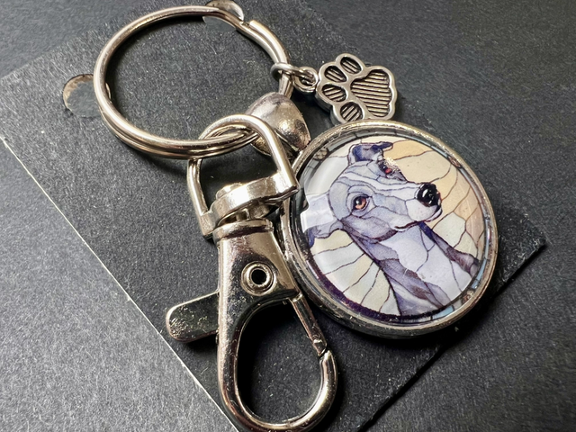 Greyhound Dog Keyring