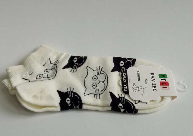 ΚΑΛΤΣΕΣ ΚΟΝΤΕΣ UNISEX ΜΕ ΘΕΜΑ ΓΑΤΕΣ ΙΙ