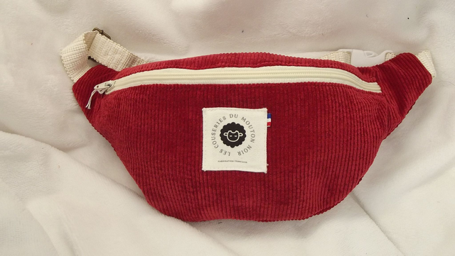 Sac banane velours rouge