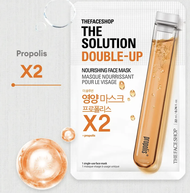 The solution double up Masque nourrissant en tissu à la propolis - The face shop 