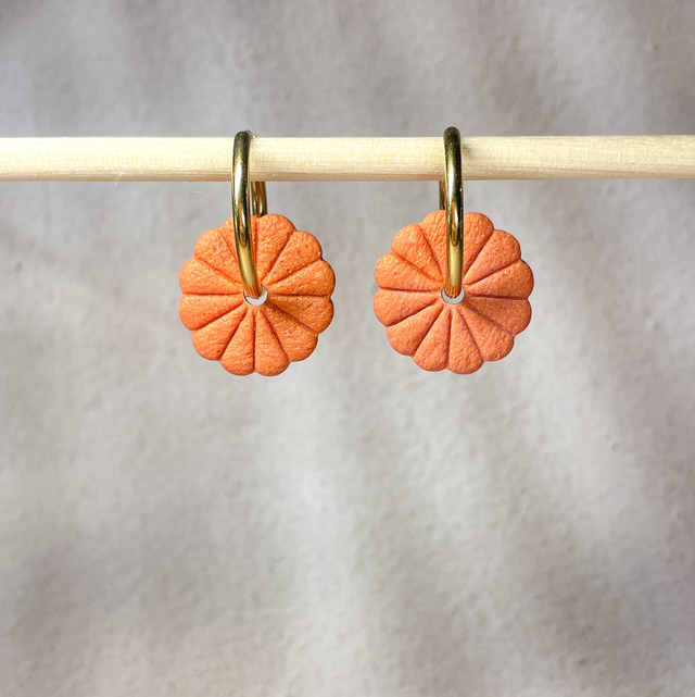 Dahlia - orange citrouille (sans créoles)