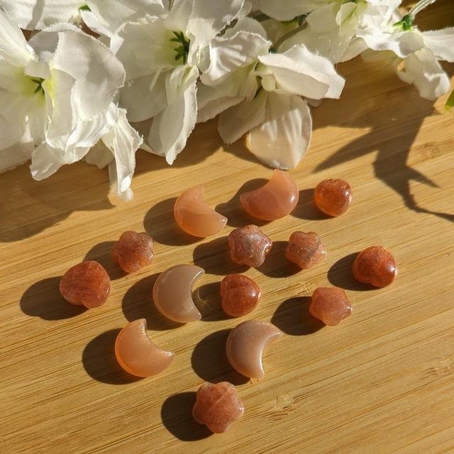 Mini Sunstone Hearts / Moons / Flowers 