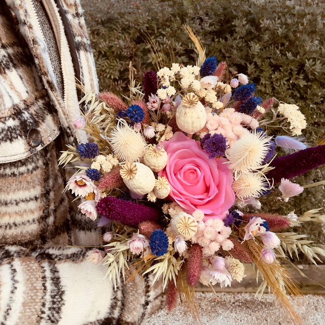 Bouquet Valentine (Taille M) - Bouquet éternel en fleurs séchées et artificielle l YSSEJ DESIGN 