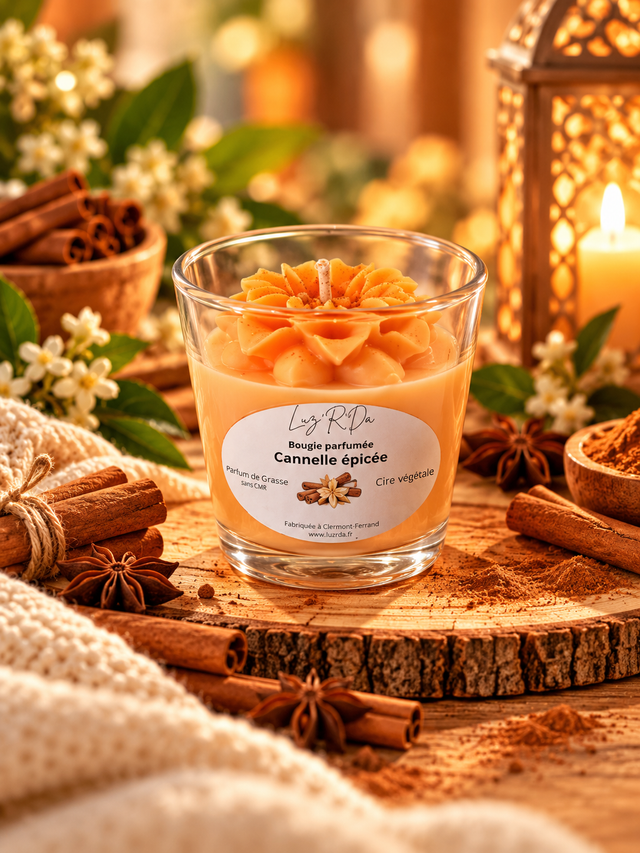 Bougie Déco - 60 grammes - "Cannelle épicée"