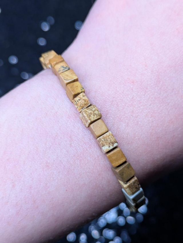 Bracelet jaspe paysage carré 