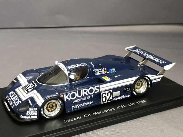 Sauber C8 MB "Kouros" Le Mans 1986 #62 H.Pescarolo /Ch.Danner / D. Quester Spark 1:43