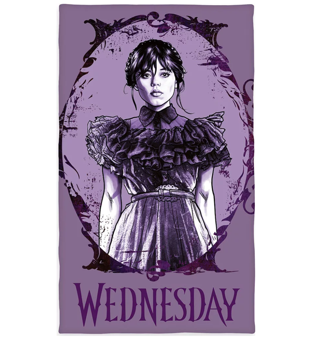 🖤 Serviette de toilette gothique Mercredi Addams – 30x50 cm – 100% coton