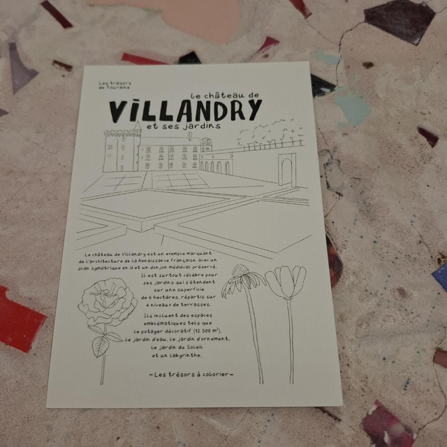 Lale-25 coloriage carte A6 Villandry