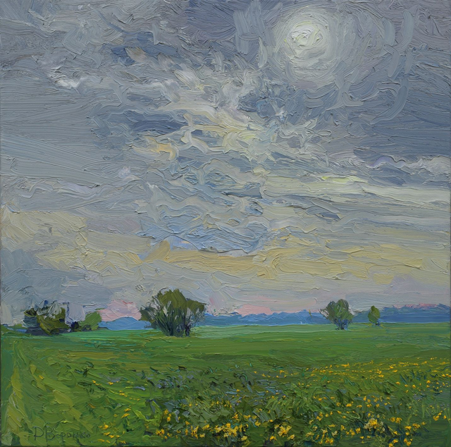 „Nach dem Regen“   Öl auf Leinwand, 80 × 80 cm., 2025