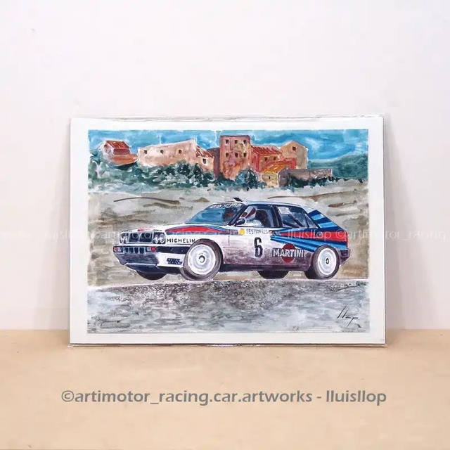 Artimotor prints - mini lito 13x18 - 1989 Lancia Delta - Didier Auriol - rallye Montecarlo
