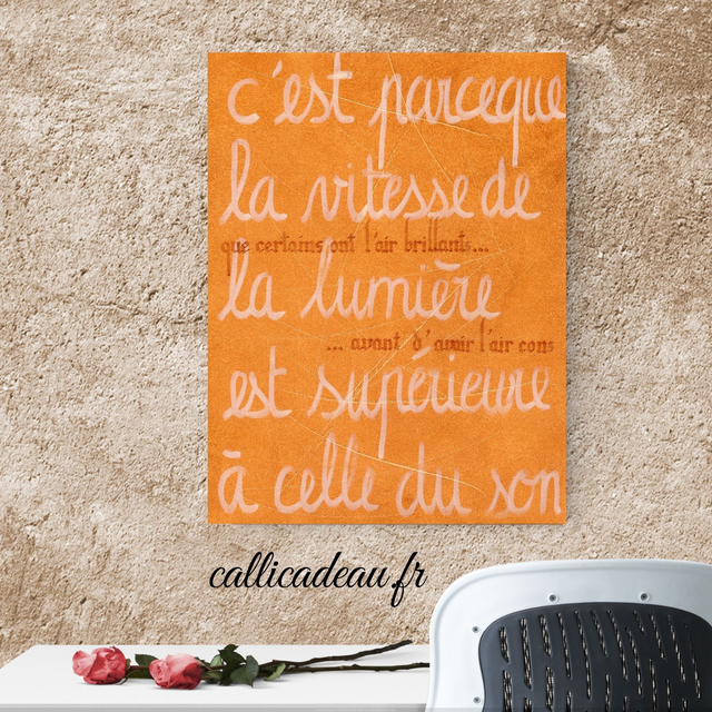 Calligraphie La Vitesse de la Lumière | Affiche Fait Main