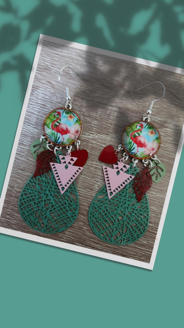 Boucles cabochon motif 142