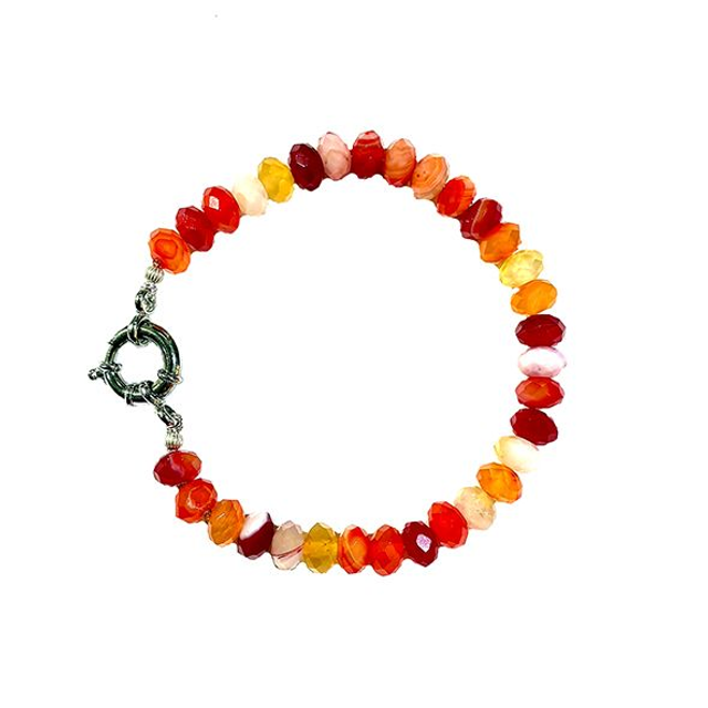 Bracciale rondelle in agata sfaccettata modello 0942