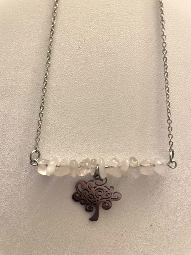 Collier Quartz rose chips