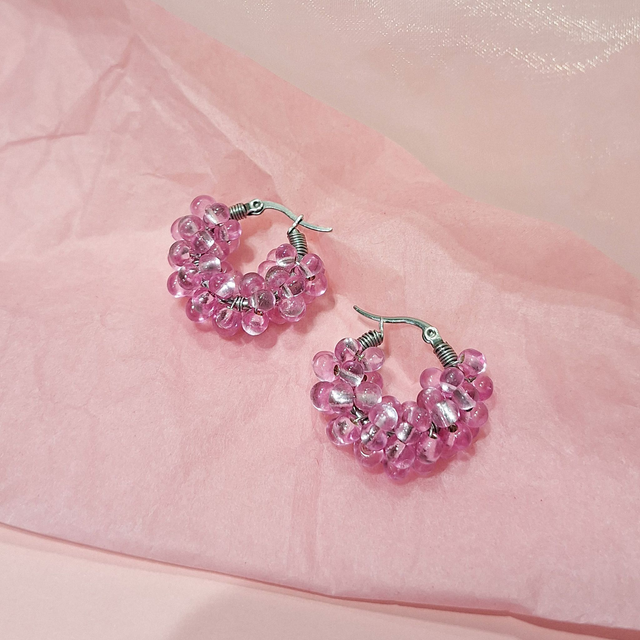 Helmirenkaat, 3cm, pinkki, teräs