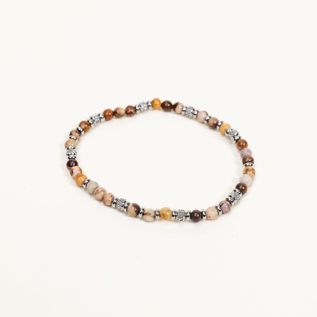 Bracelet Jaspe Cappuccino - Perles de 4mm