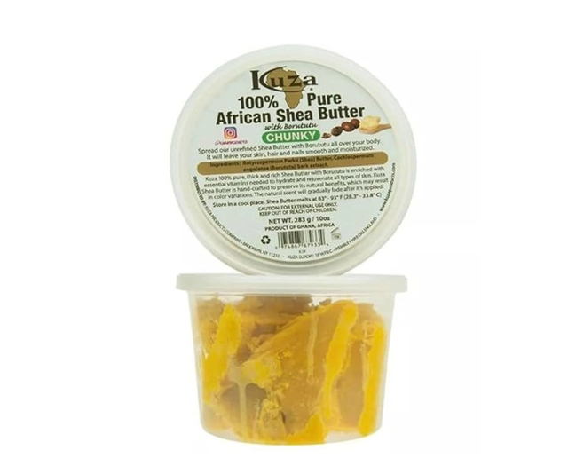 Kuza 100% Pure Shea Butter Yellow Chunky 10oz