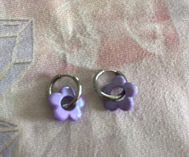 Boucles d'oreilles argentées petites fleurs