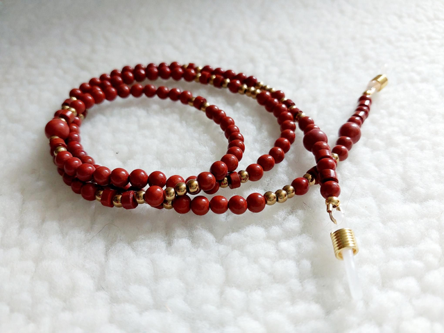 Cordon à lunettes en jaspe rouge