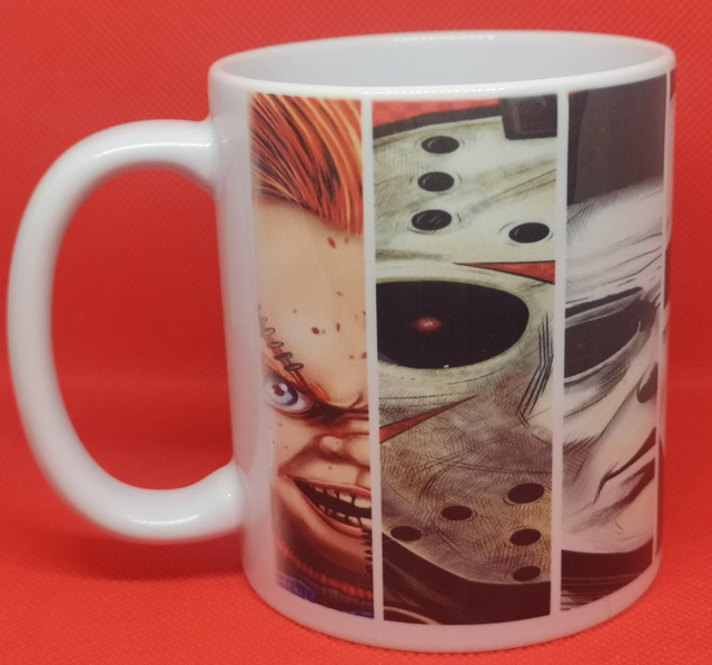 Custom Designed &amp; Printed Horror Characters Full Print 11oz Boxed Mug. 