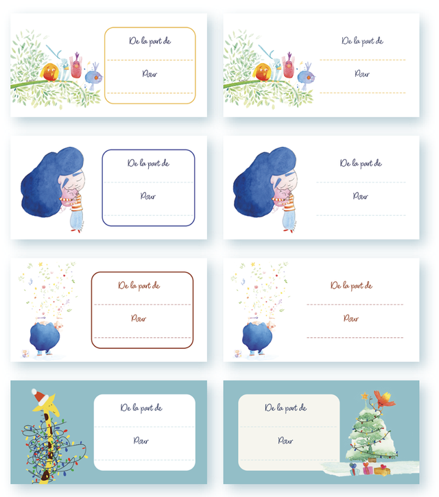 12 Étiquettes cadeaux