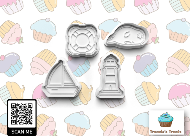 Sailing Theme Fondant/cookie stamps with cutters (1)