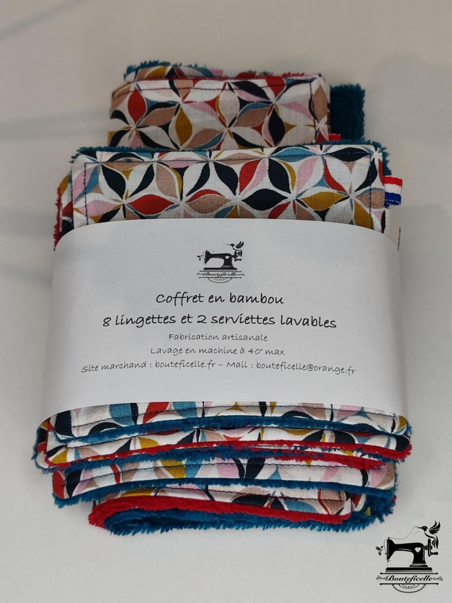 Coffret en Bambou "FLOUD" Rouge et Bleu