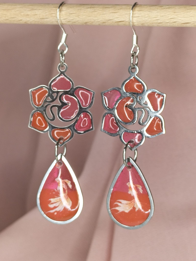 Boucles pendantes gouttes poisson japonais