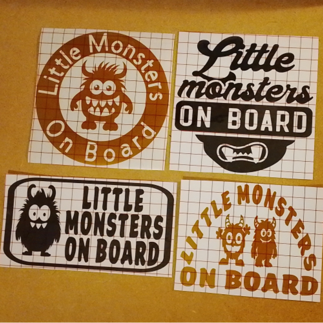 Little Monsters On Board Car Sticker Decal - 4 Designs