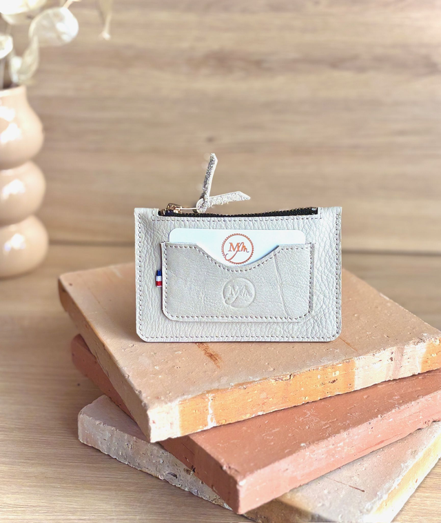 Porte monnaies-porte cartes Blanc beige